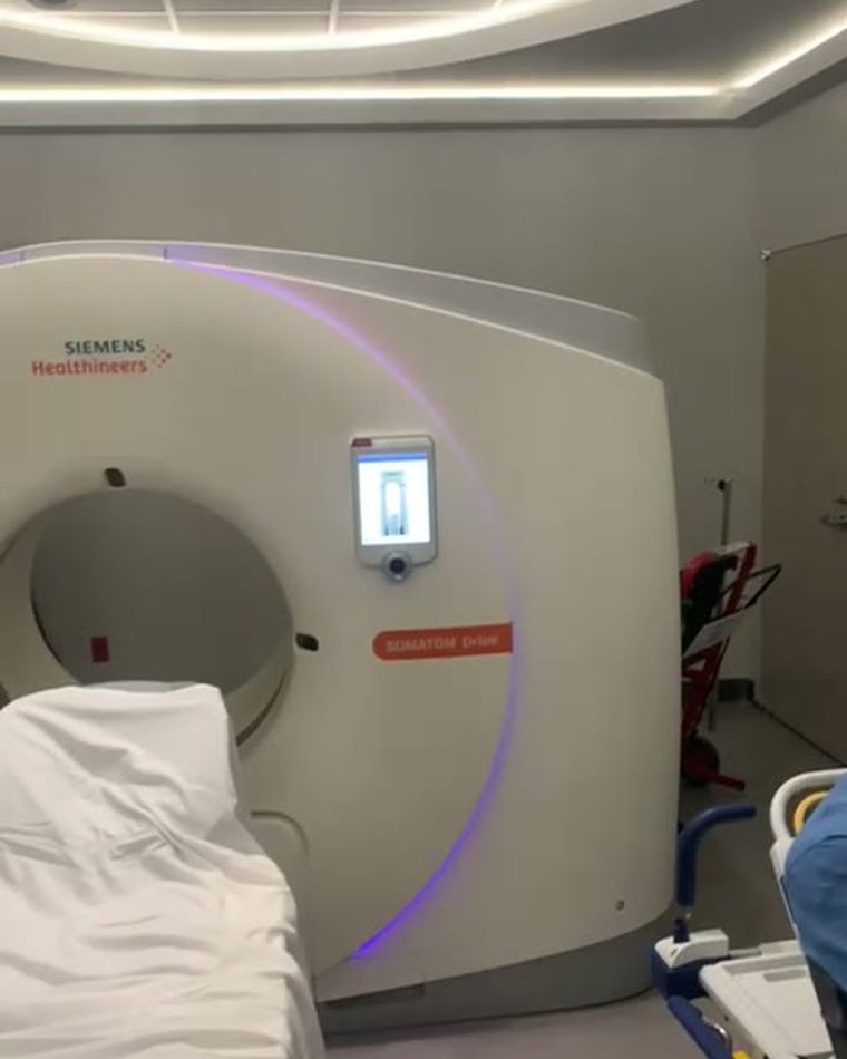 A multi-slice CT scanner commissioned in a finished imaging suite