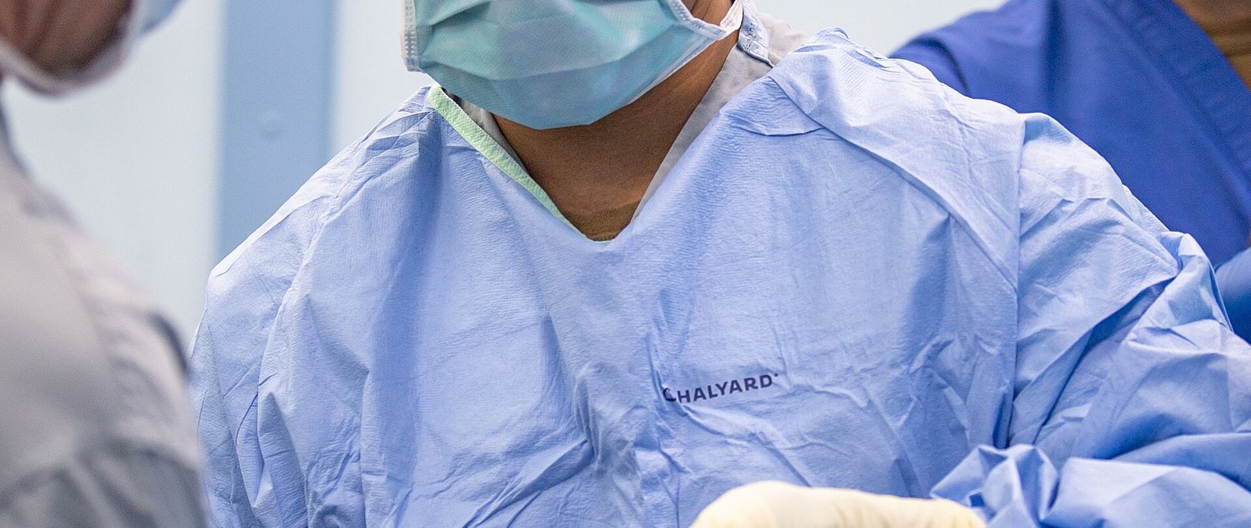 A surgical team at work in a hospital operating theatre